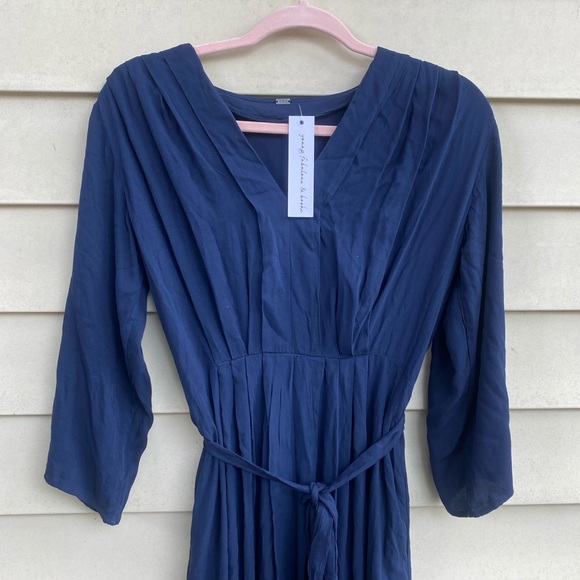 NWT Young Fabulous & Broke YFB | Navy Maxi Pleated S - Picture 3 of 6